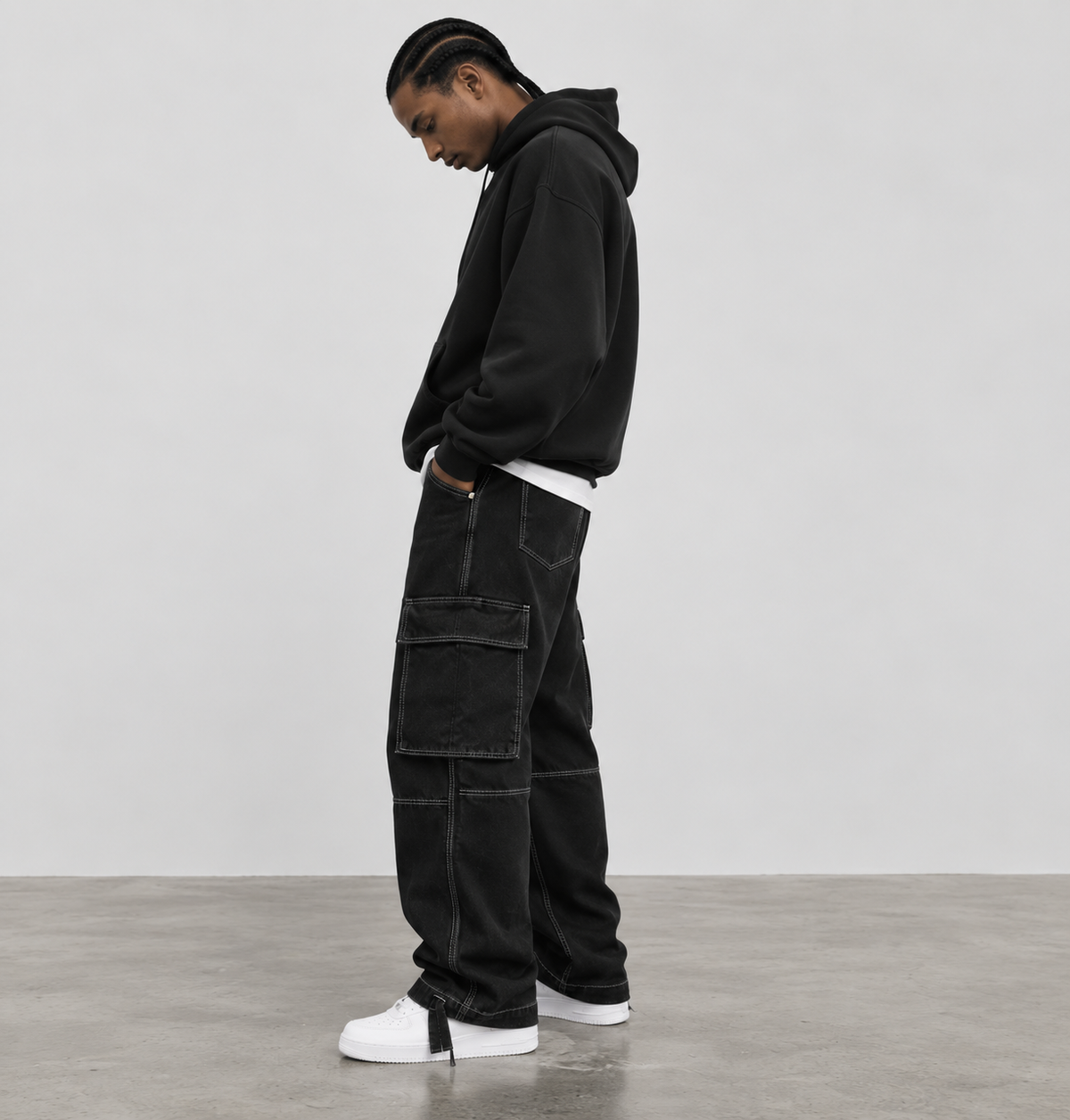WIDE LEG CARGO JEANS
