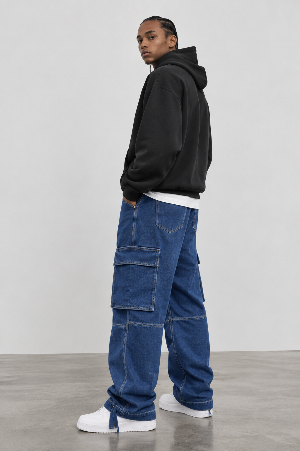 WIDE LEG CARGO JEANS