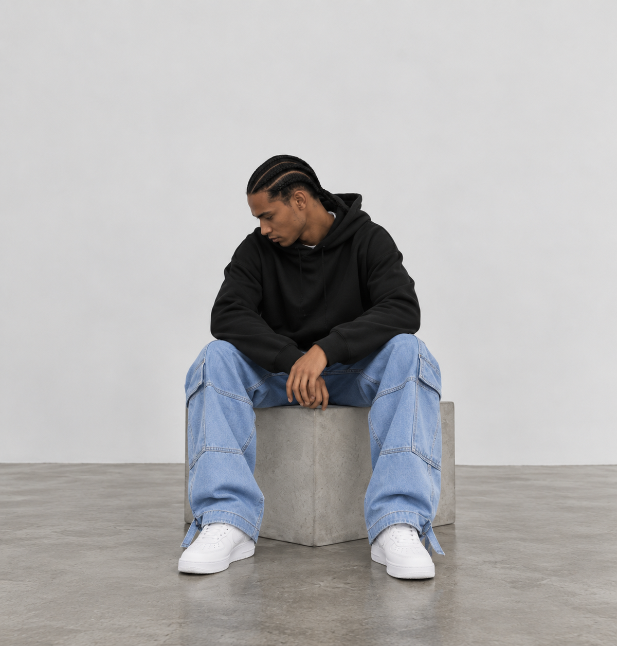 WIDE LEG CARGO JEANS