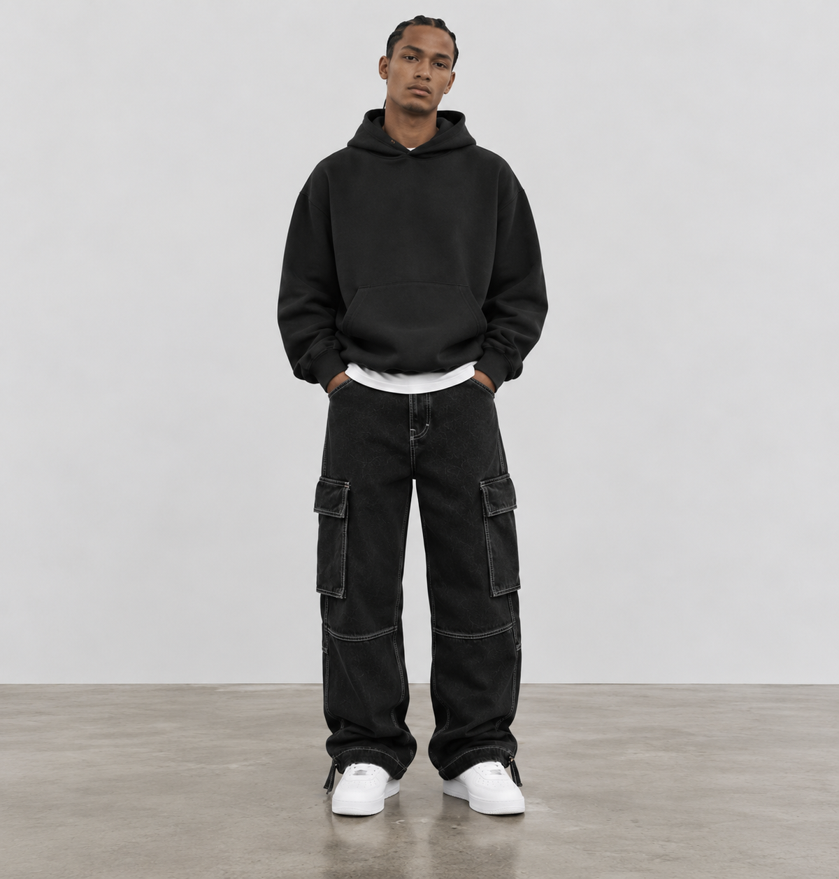 WIDE LEG CARGO JEANS