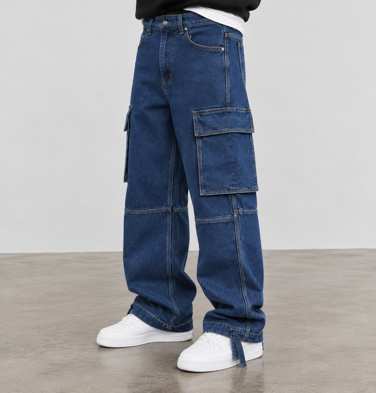 WIDE LEG CARGO JEANS