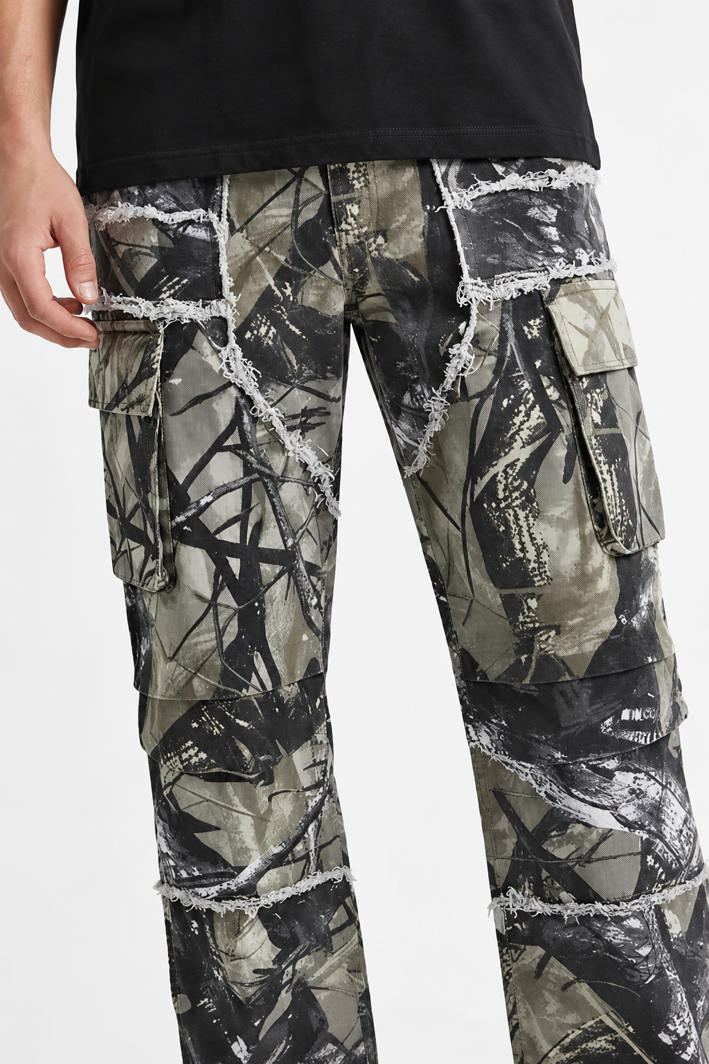 ABSTRACT CAMO CARGO PANTS