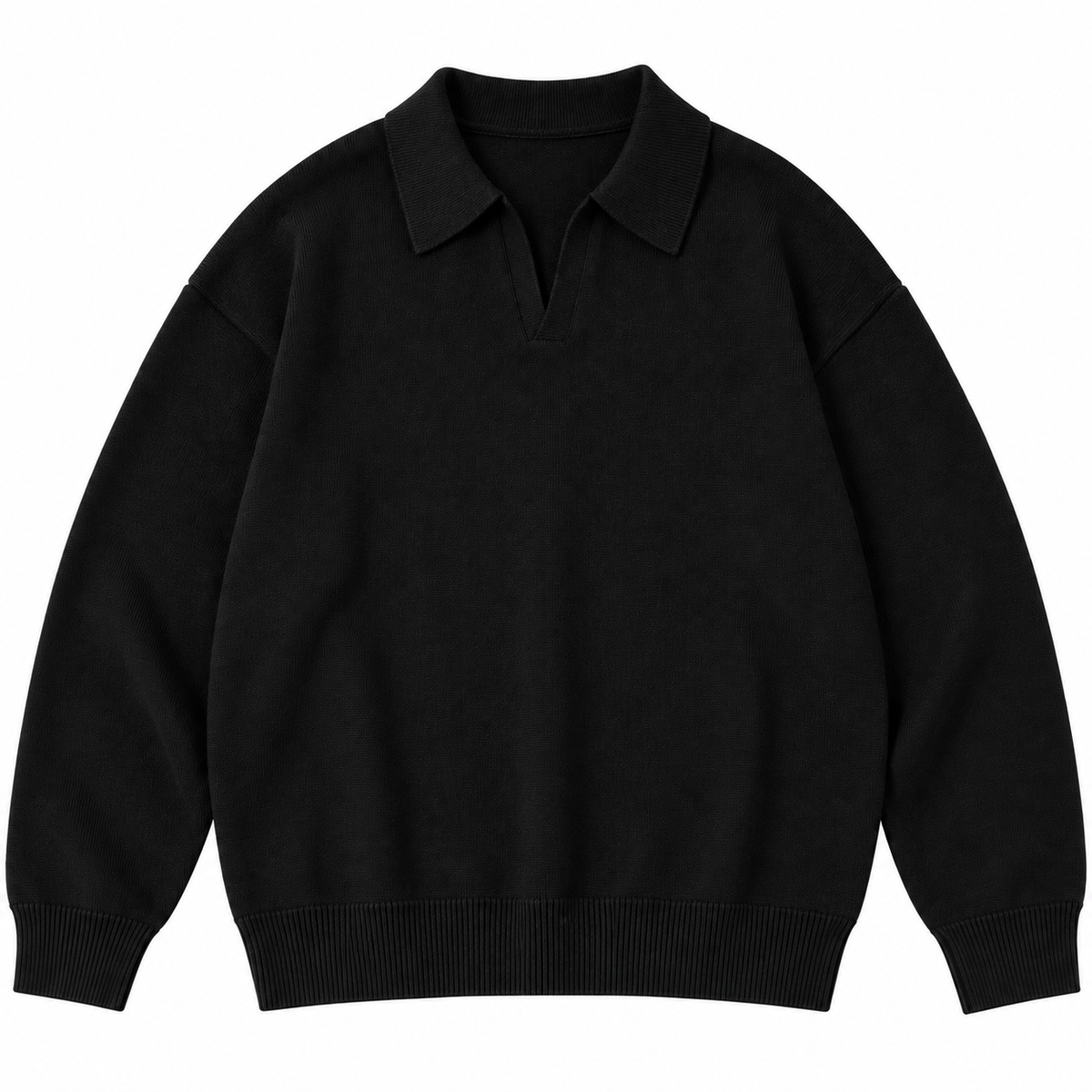 TEXTURED POLO SWEATER