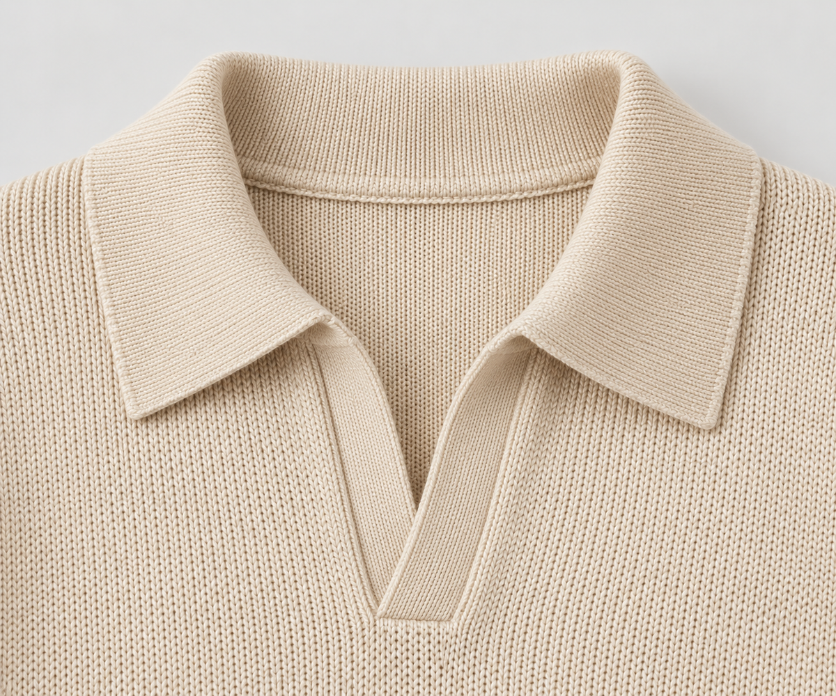 TEXTURED POLO SWEATER